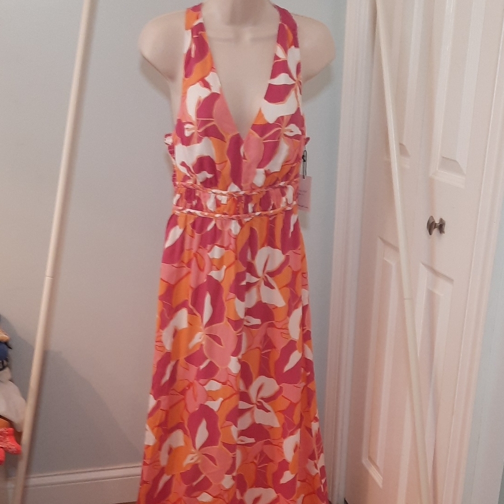Japna Tropical Floral Maxi Dress NWT sz Medium